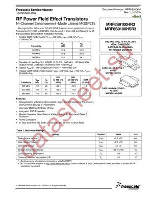 MRF8S9100HR5 datasheet  